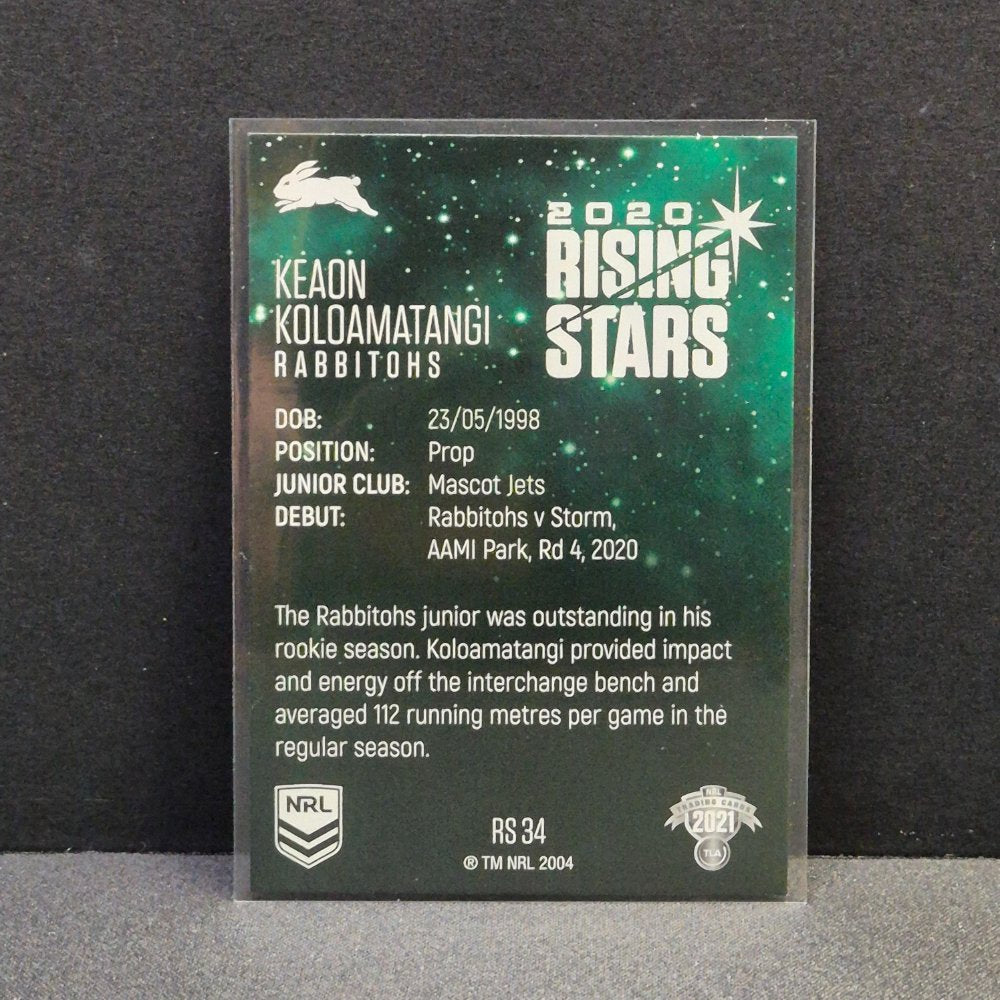 2021 NRL Traders - Rising Stars - RS34 - Keaon Koloamatangi