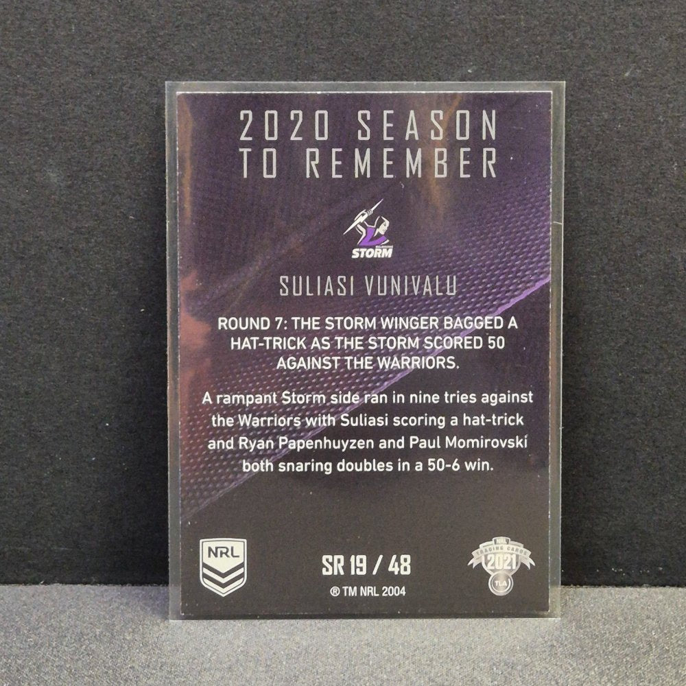 2021 NRL Traders - Season to Remember - SR19 - Suliasi Vunivalu