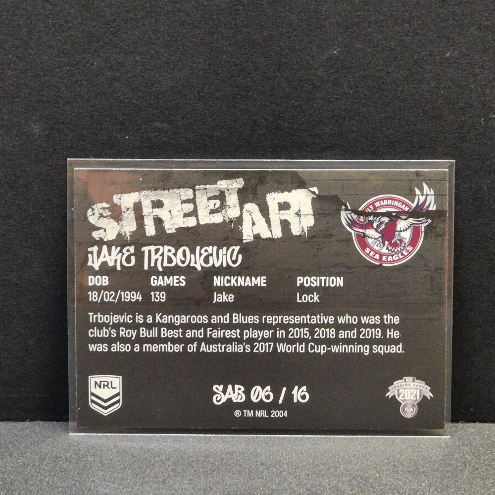 2021 NRL Traders - Street Art Black - SAB06 - Jake Trbojevic
