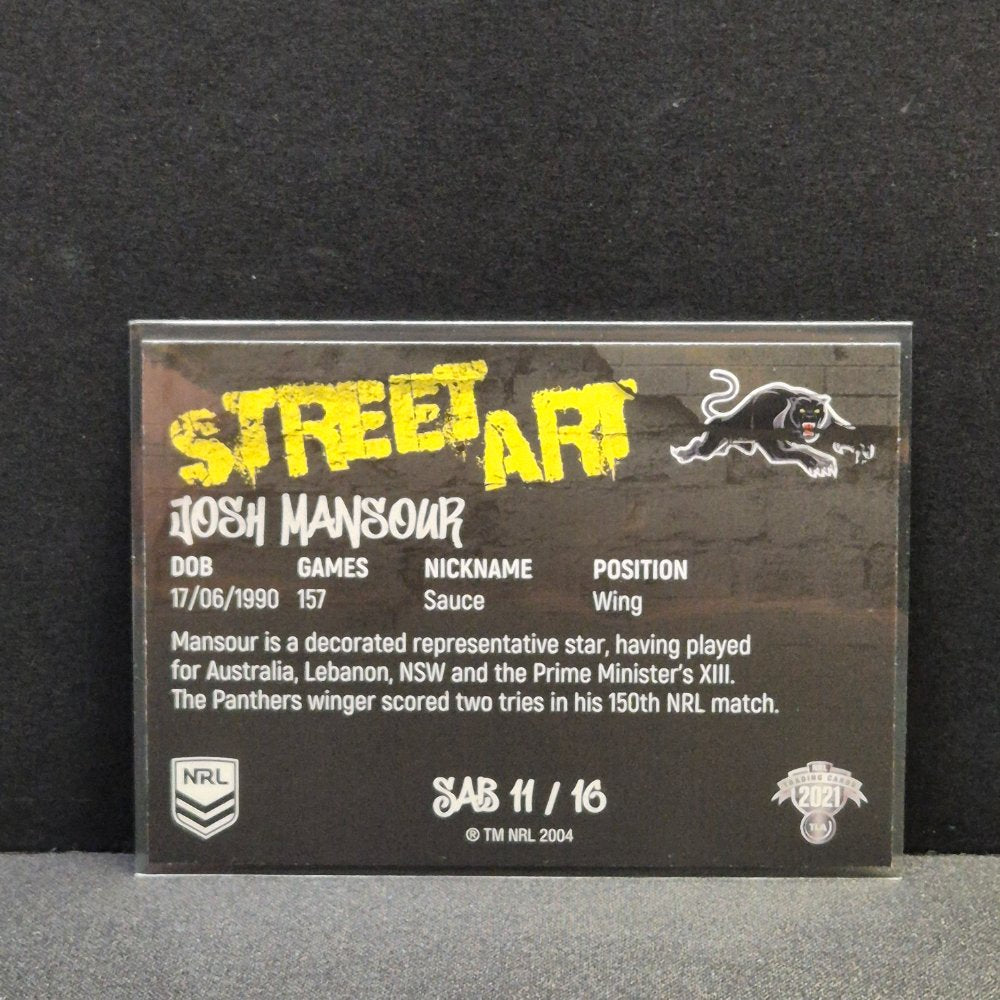 2021 NRL Traders - Street Art Black - SAB11 - Josh Mansour