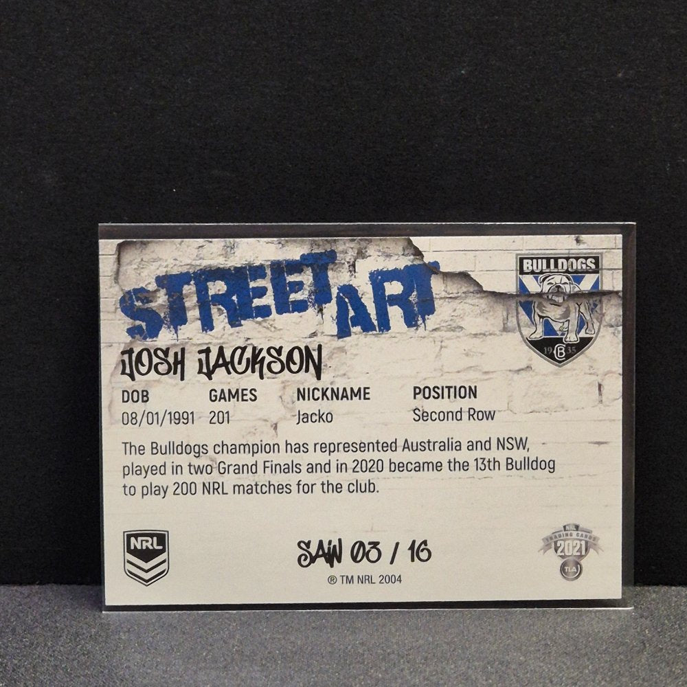 2021 NRL Traders - Street Art White - SAW03 - Josh Jackson