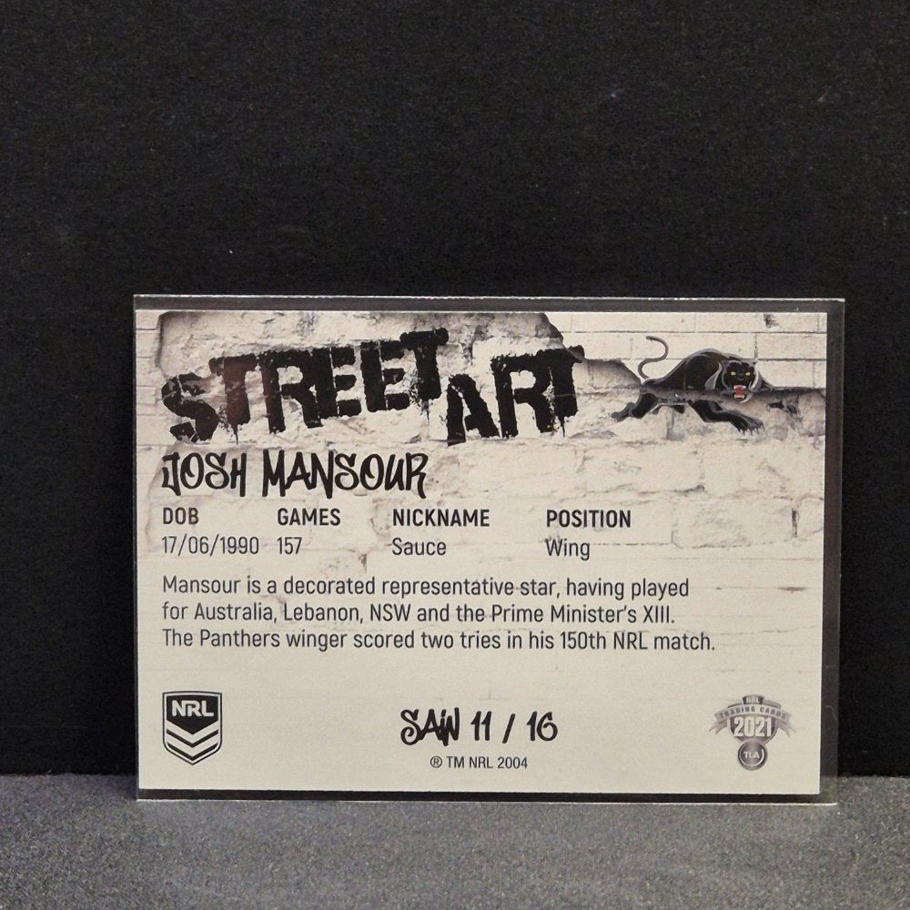 2021 NRL Traders - Street Art White - SAW11 - Josh Mansour