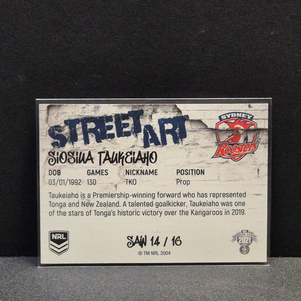 2021 NRL Traders - Street Art White - SAW14 - Siosiua Taukeiaho