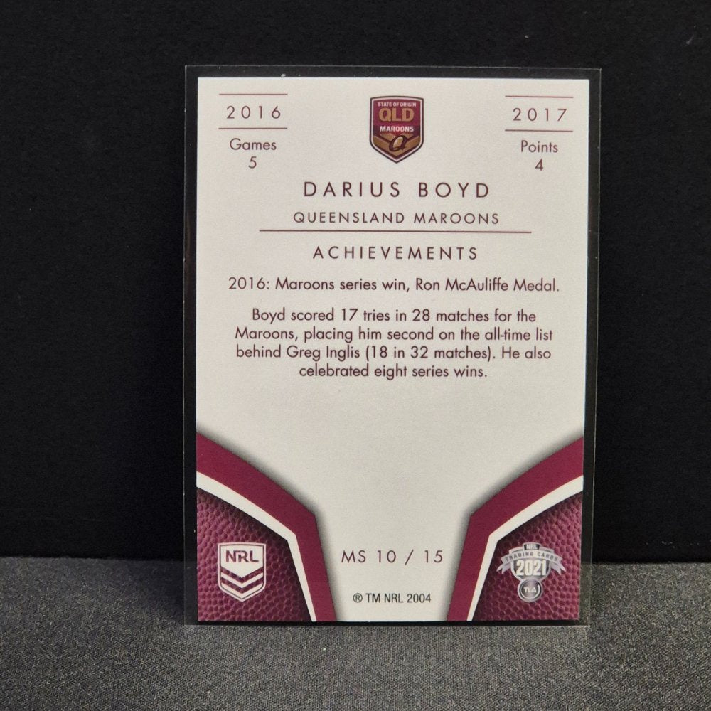 2021 NRL Traders Elite - Master Series - MS10 - Darius Boyd - Queensland Maroons