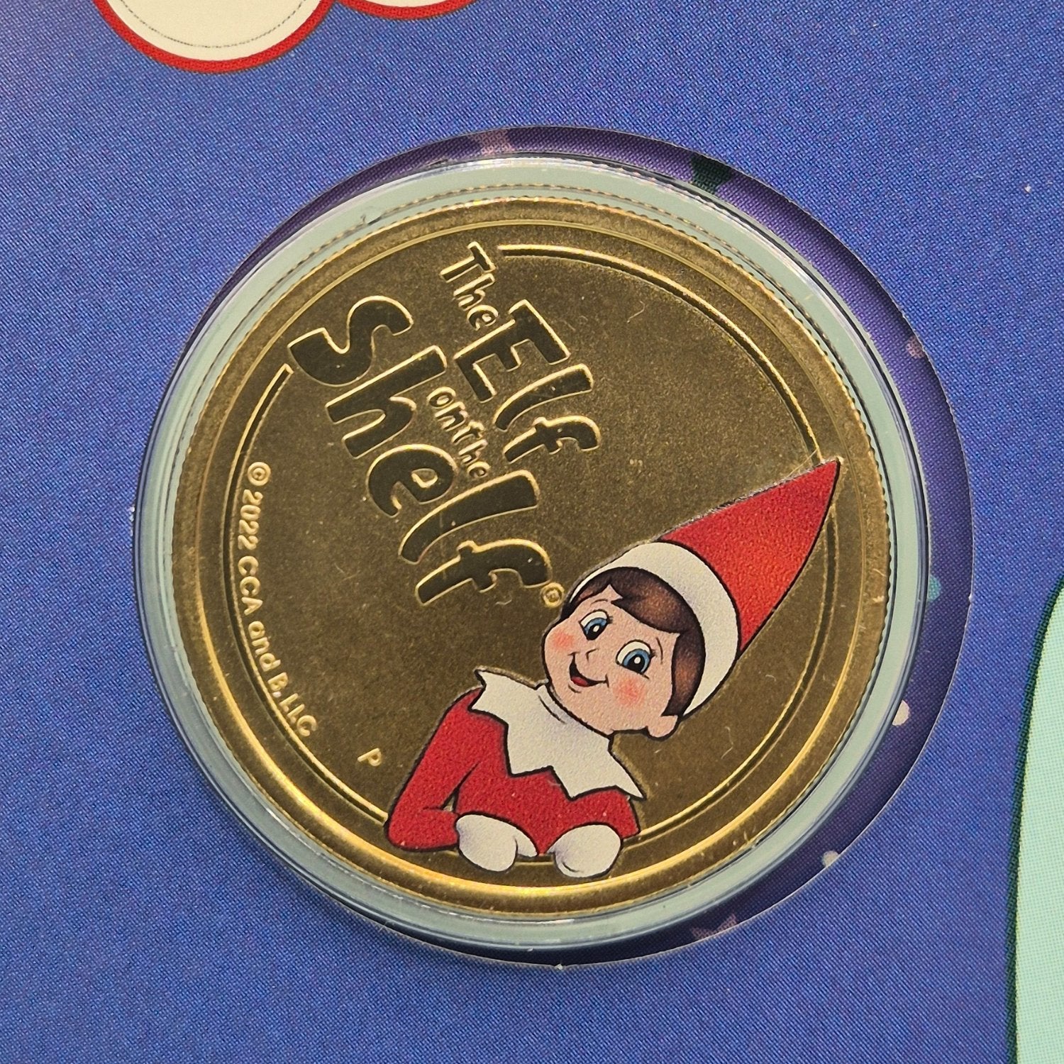 2022 $1 Elf on the Shelf Choose Joy Perth Mint reverse of coloured coin
