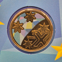 2022 $1 coloured coin - Crux The Southern Cross - close up reverse