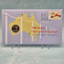 2022 $1 150 Years of Overland Telegraph PNC with an Envelope Privy Mark on the reverse of the $1 coin