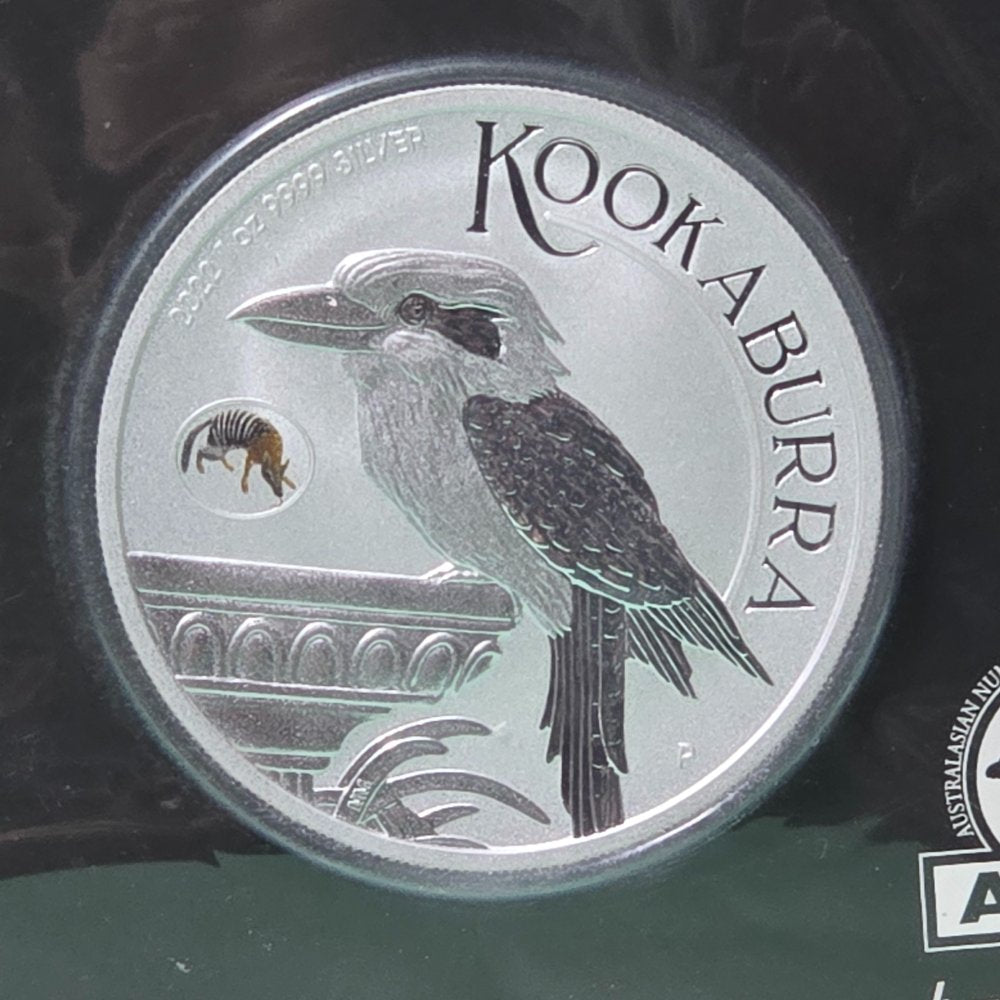 2022 1oz Silver Kookaburra with Numbat Privy Mark Perth ANDA Show Special reverse of coin