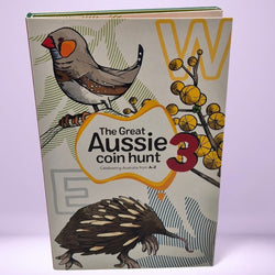 2022 'The Great Aussie Coin Hunt 3' Folder with illustrations of a bird and an echidna Front cover