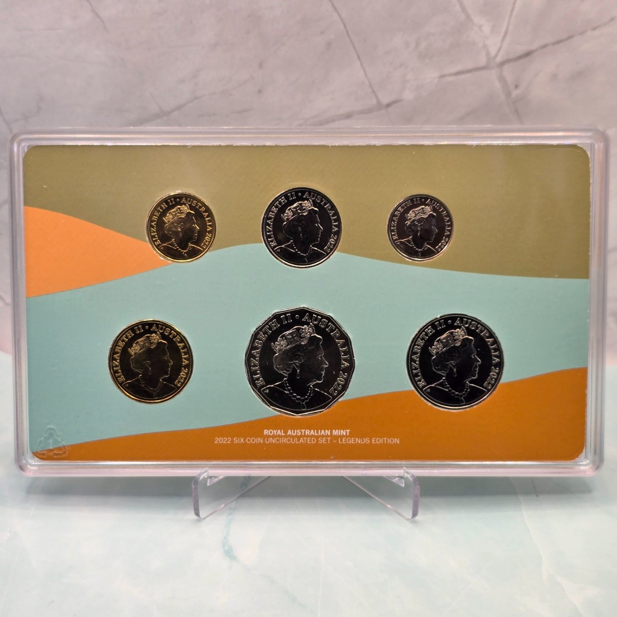 2022 Royal Australian Mint Legends Edition Ballot Six Coin Uncirculated Set with 2022 $1 'C' Mintmark Australovenator coin