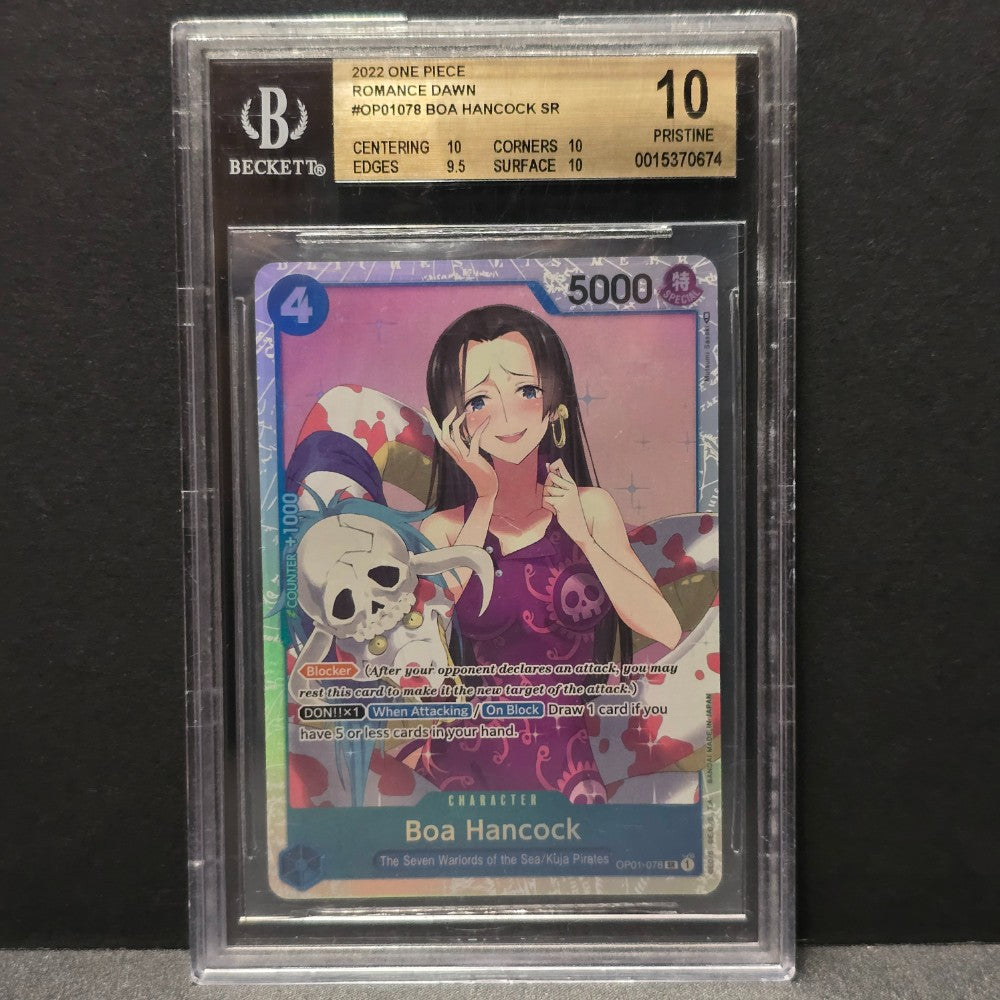 2022 OP01-078 Boa Hancock Super Rare — Beckett Pristine 10