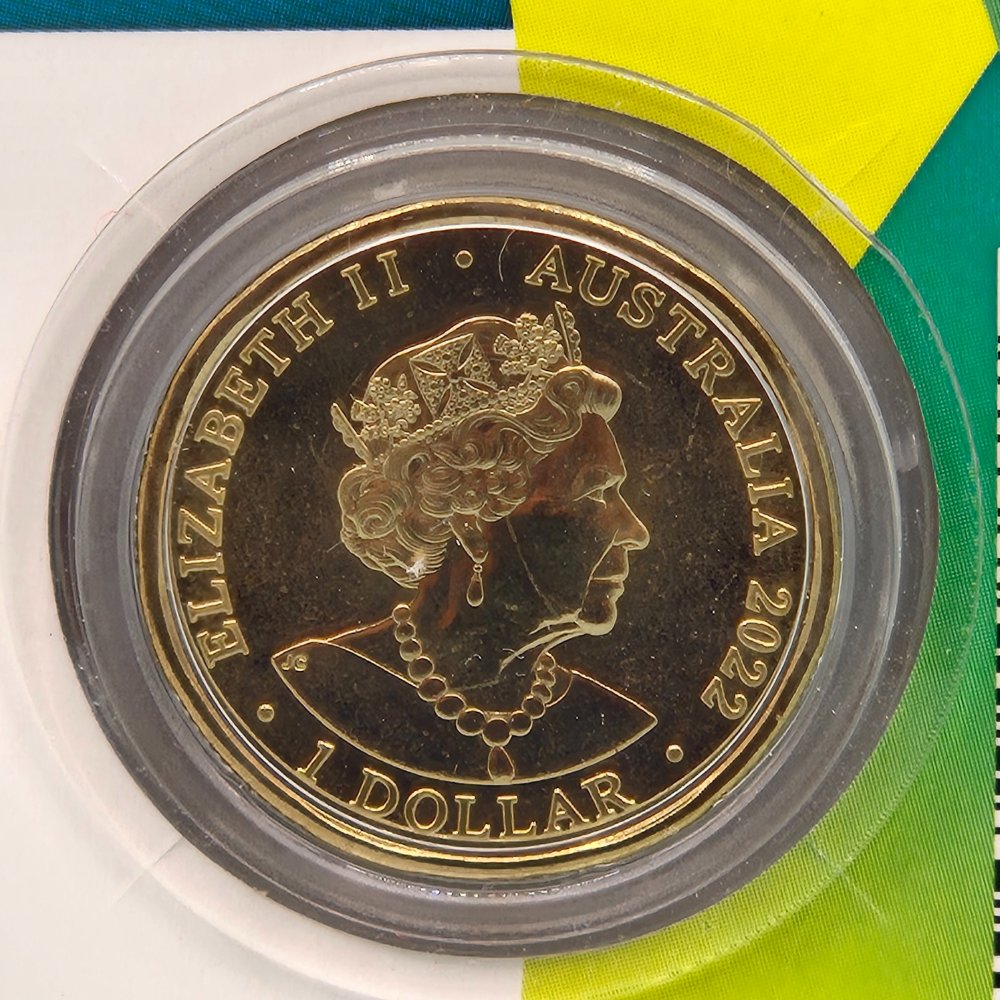 2022 $1 Australian Commonwealth Games Team Coloured Carded Coin