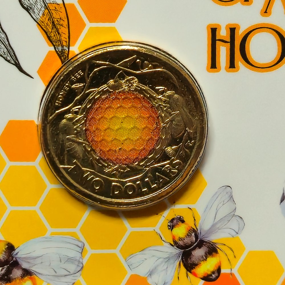 2022 $2 200 Years of Australian Honey Bees Third Party Card with uncirculated coin