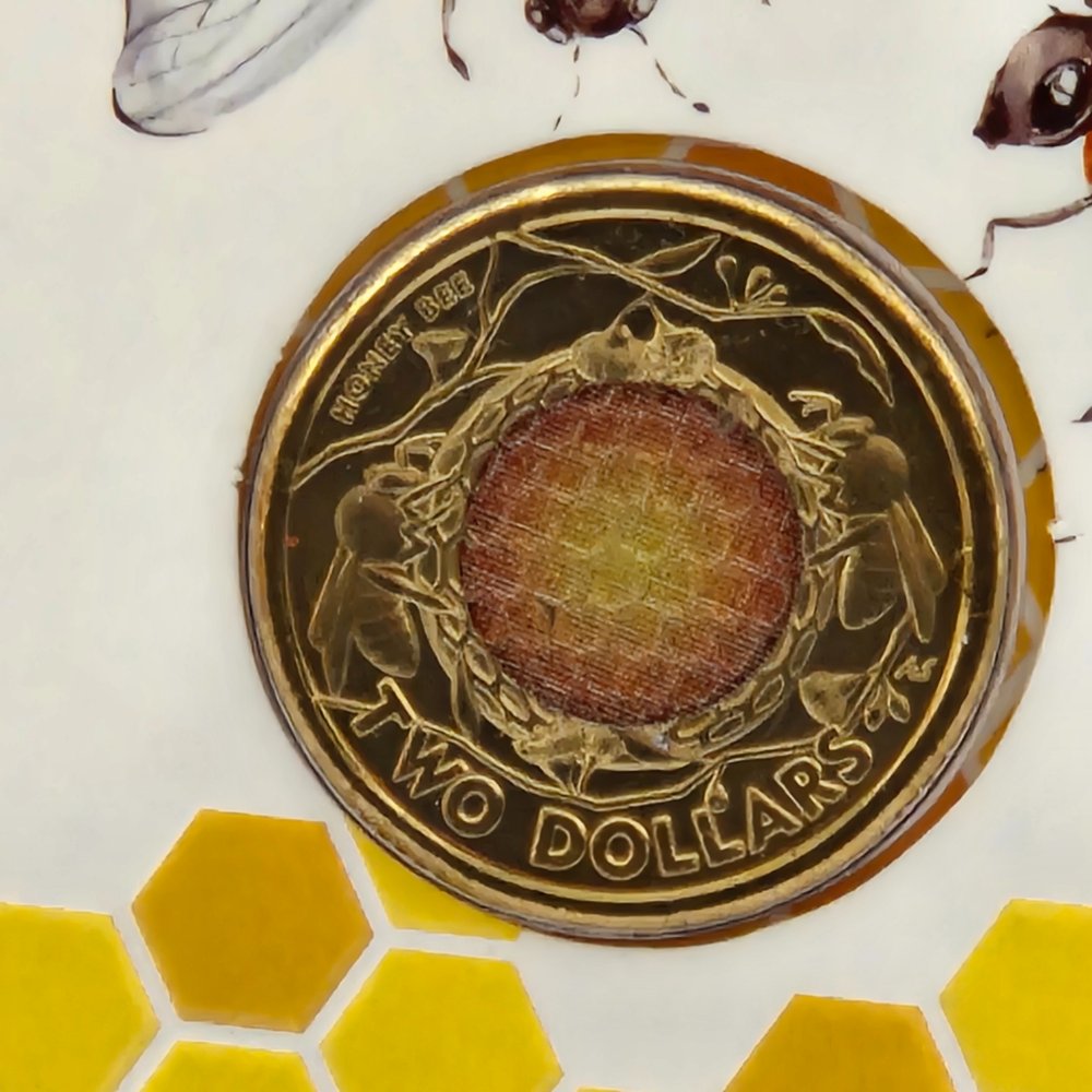 2023 ACBC embossed 200 Years of Australian Honey Bees PNC with 2022 $2 Honey Bee uncirculated coin