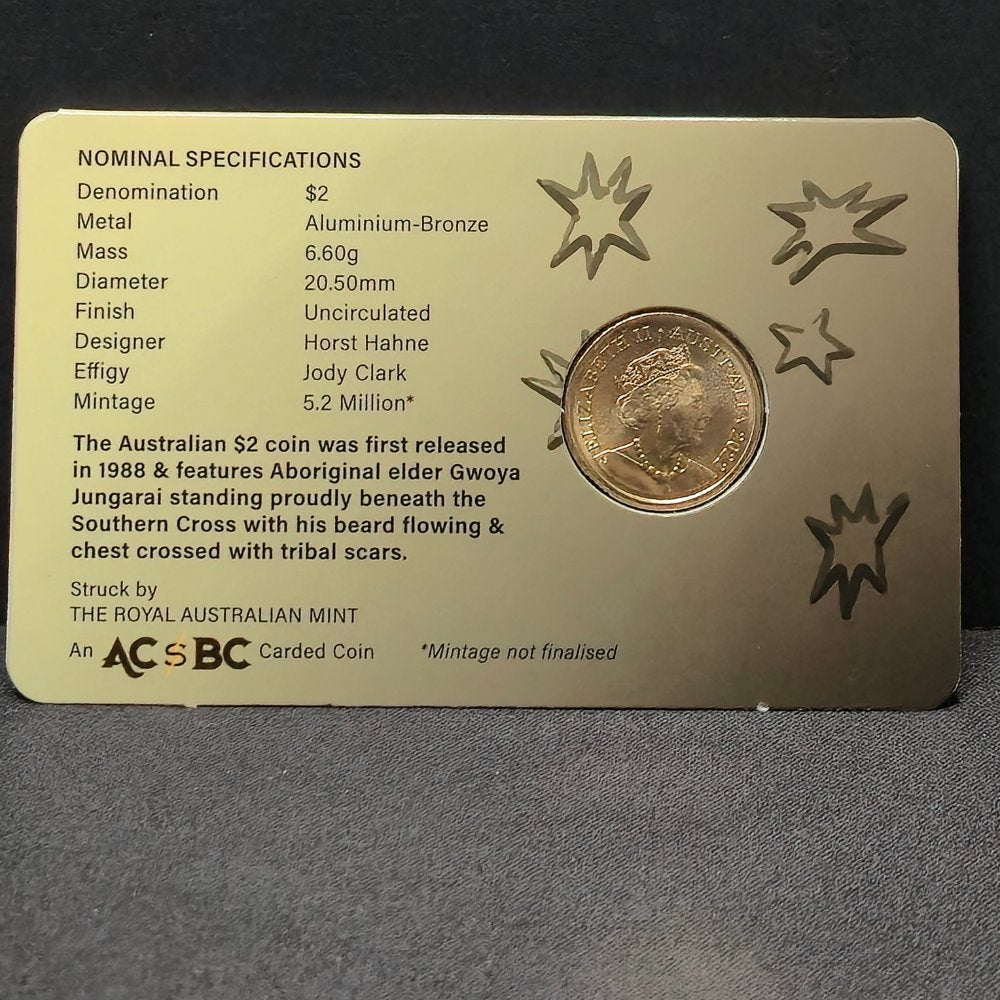 2022 $2 JC Aboriginal Elder ACBC Carded Unc Coin