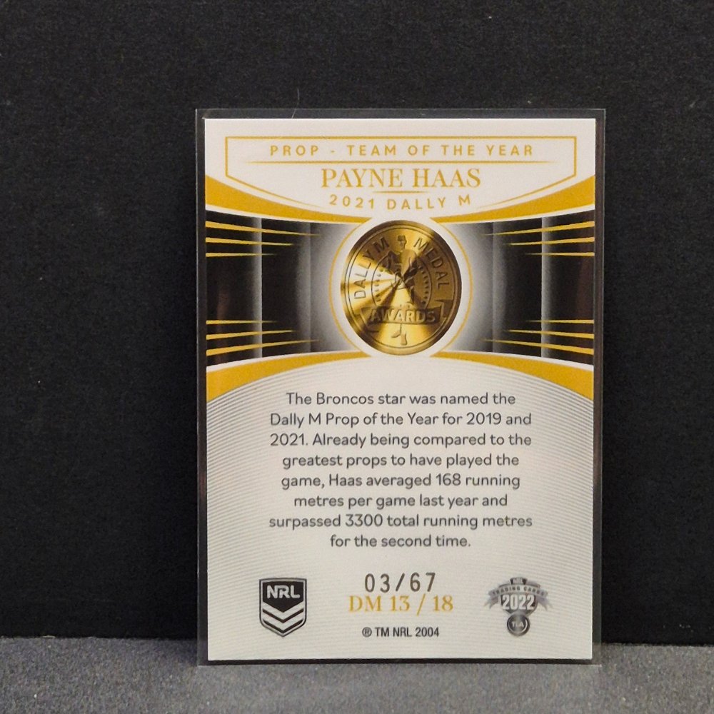 2022 NRL Elite - Priority - Dally M Awards - DM13 - Payne Haas