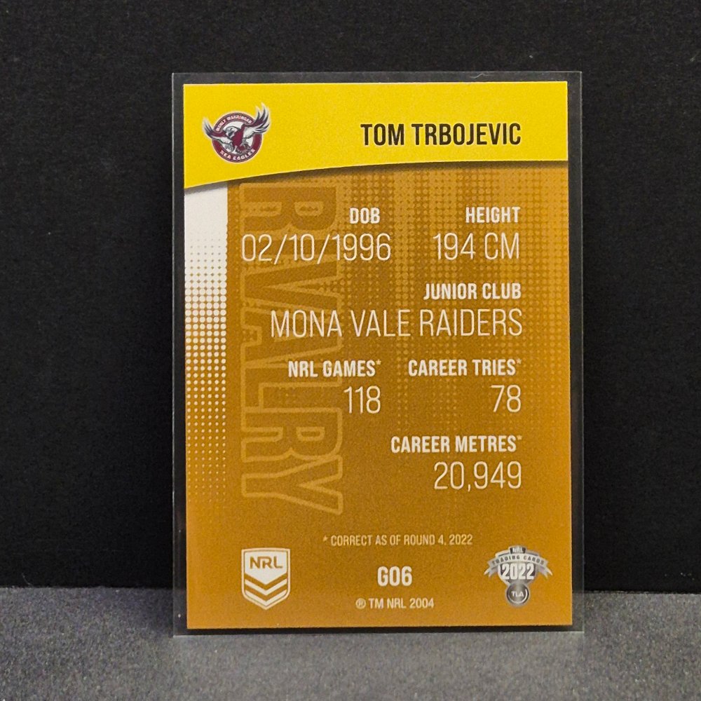 2022 NRL Rivalry - Special Edition Gold - G06 - Tom Trbojevic
