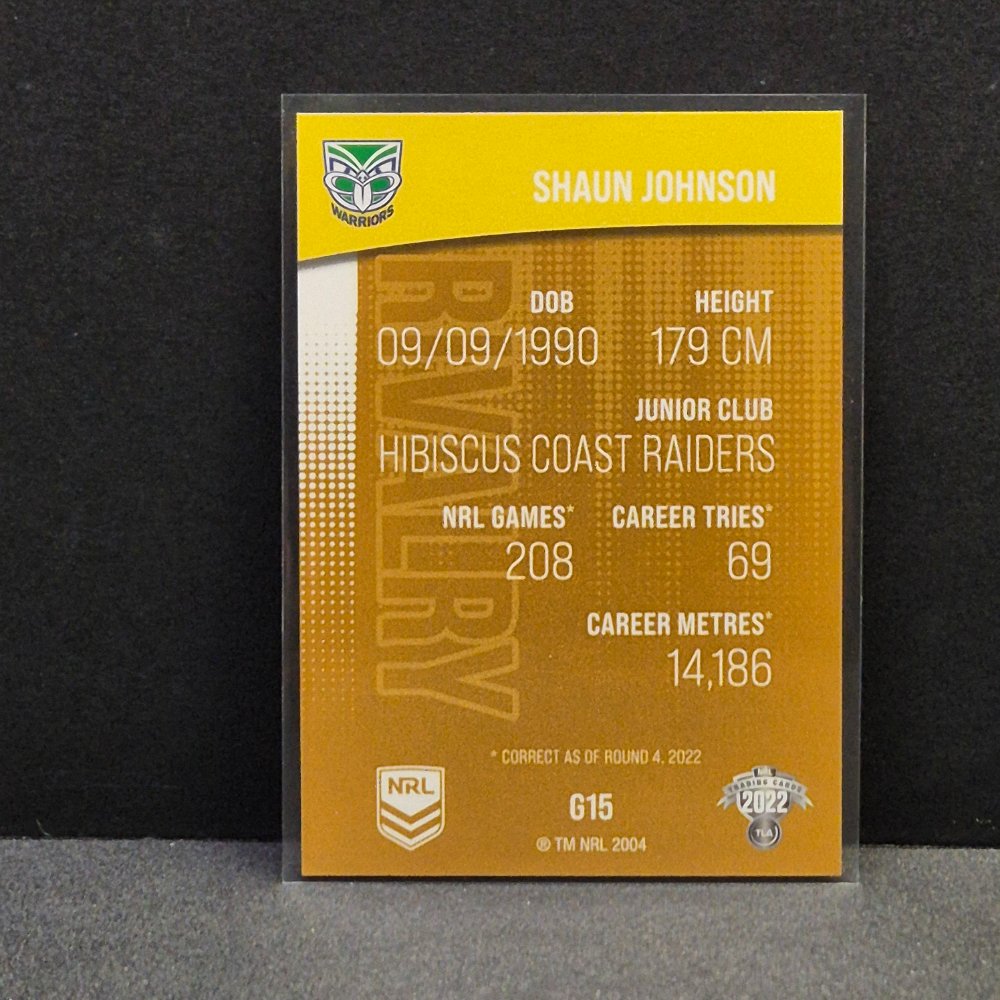 2022 NRL Rivalry - Special Edition Gold - G15 - Shaun Johnson