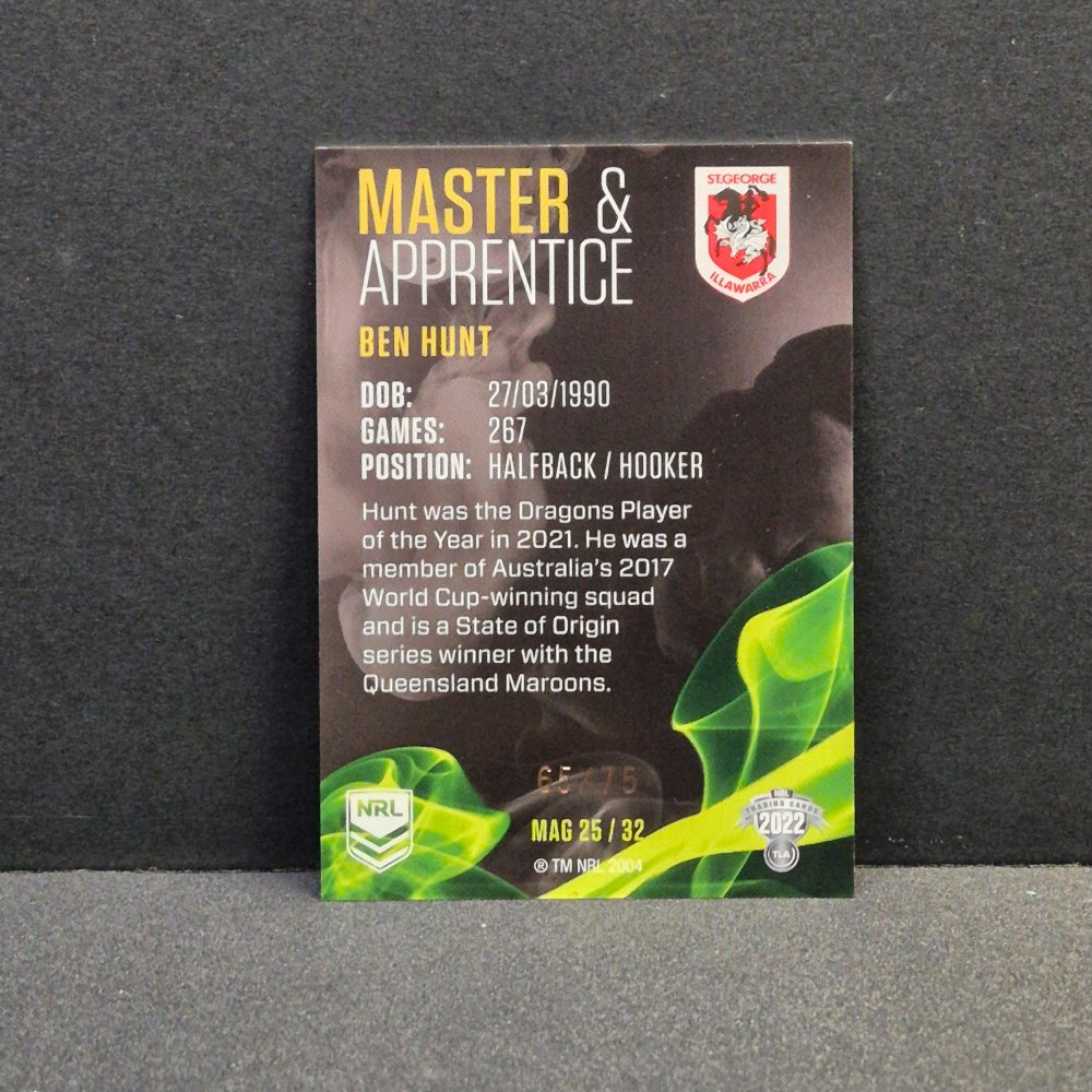 2022 NRL Traders - Master & Apprentice Green - MAG25 - Ben Hunt