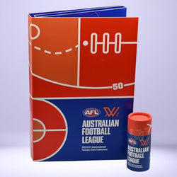 2023 $1 AFL sealed Tube of 20 coins and front cover of folder