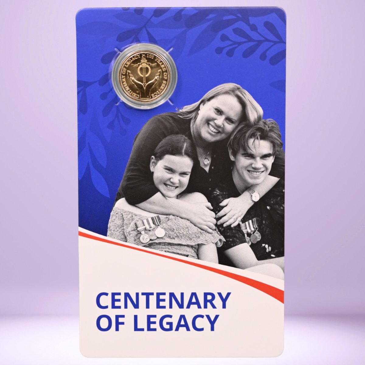 2023 $1 Centenary of Legacy card with coin - reverse