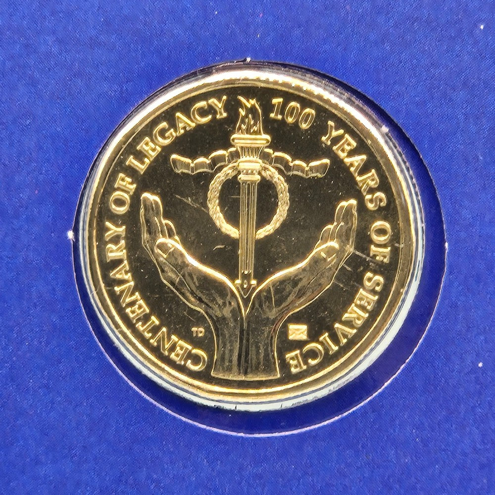 2023 $1 Centenary of Legacy PNC reverse of coin with envelope Privy Mark