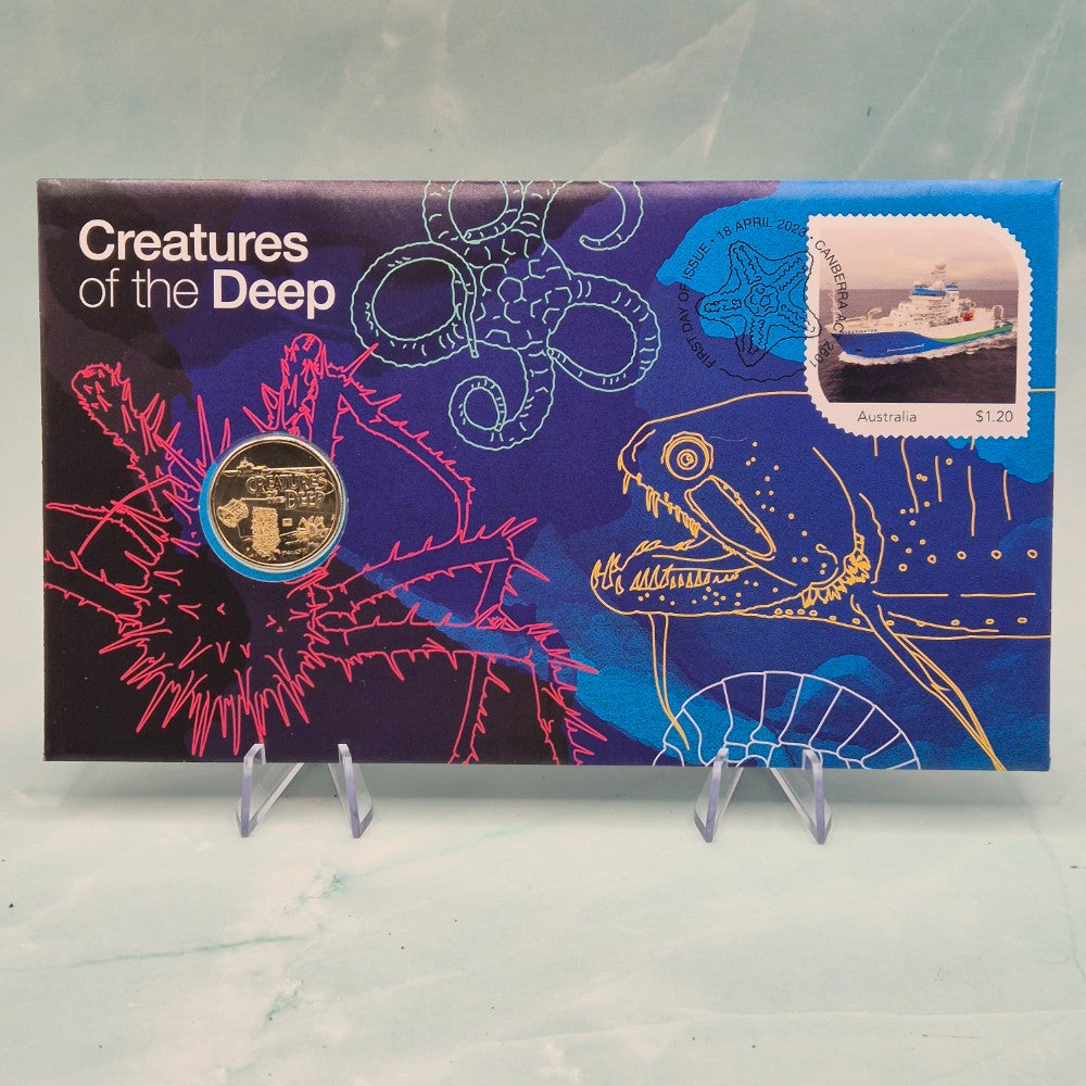 2023 $1 Creatures of the Deep PNC with envelope Privy Mark front cover