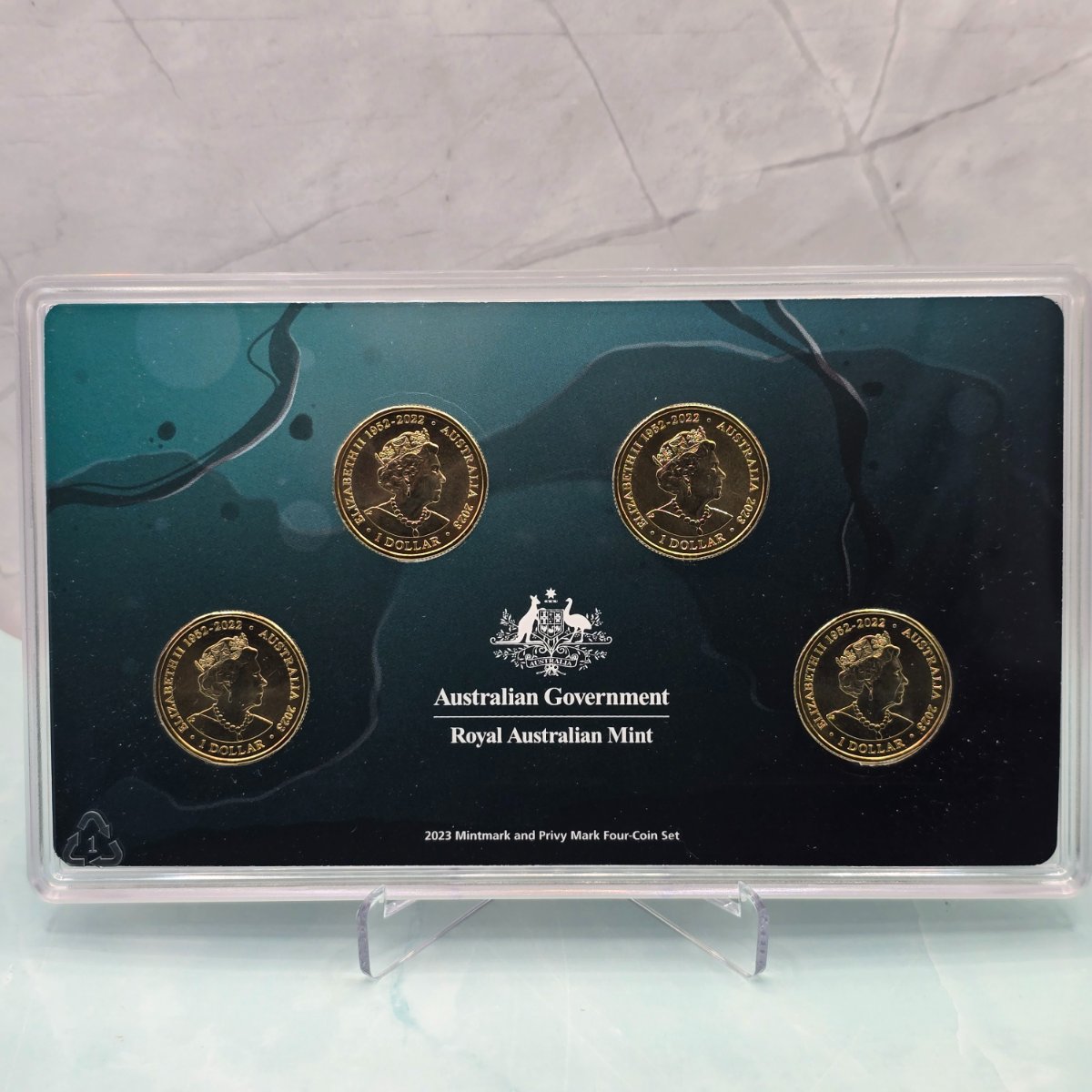 2023 $1 Creatures of the Deep Four Coin Mintmark and Privy Mark Set by the Royal Australian Mint obverse of coins