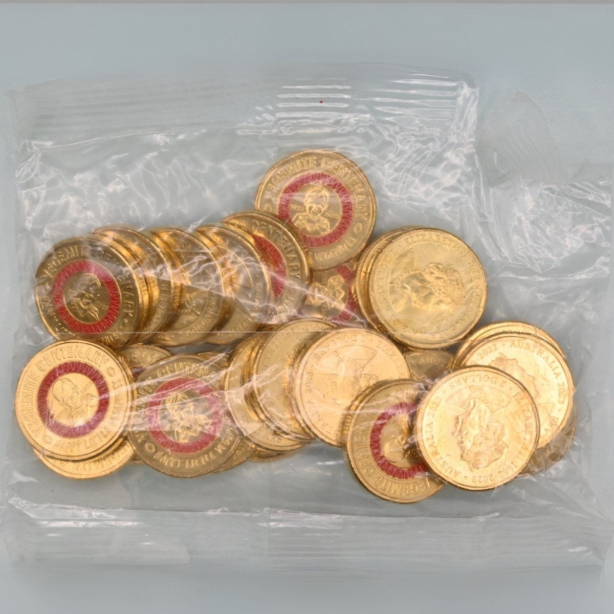 2023 $2 Red Vegemite Centenary Security Bag of 25 'Vegemite Sandwich' coins.