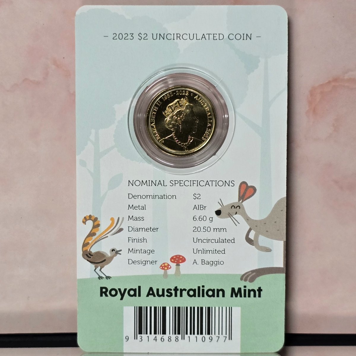 2023 $2 Tooth Fairy Uncirculated Coin on Card