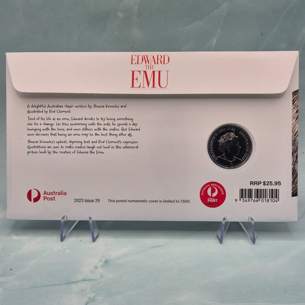 2023 20c Edward the Emu PNC outer back cover
