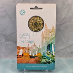 2023 $5 Coloured Australian World Heritage Uncirculated Carded Coin