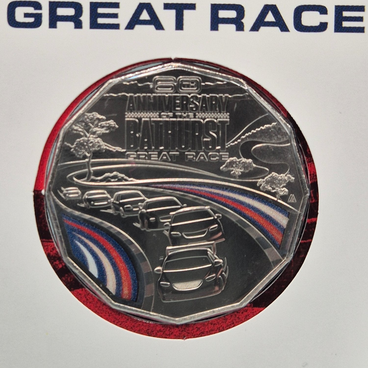 2023 50c 60th Anniversary of the Bathurst Great Race coloured 50c coin