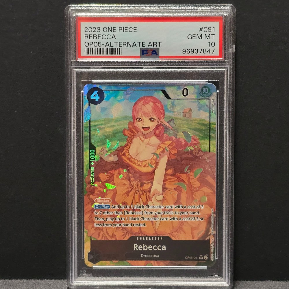 2023 One Piece - Rebecca - Alternate Art Super Rare - English OP05-091  — PSA Gem Mint 10