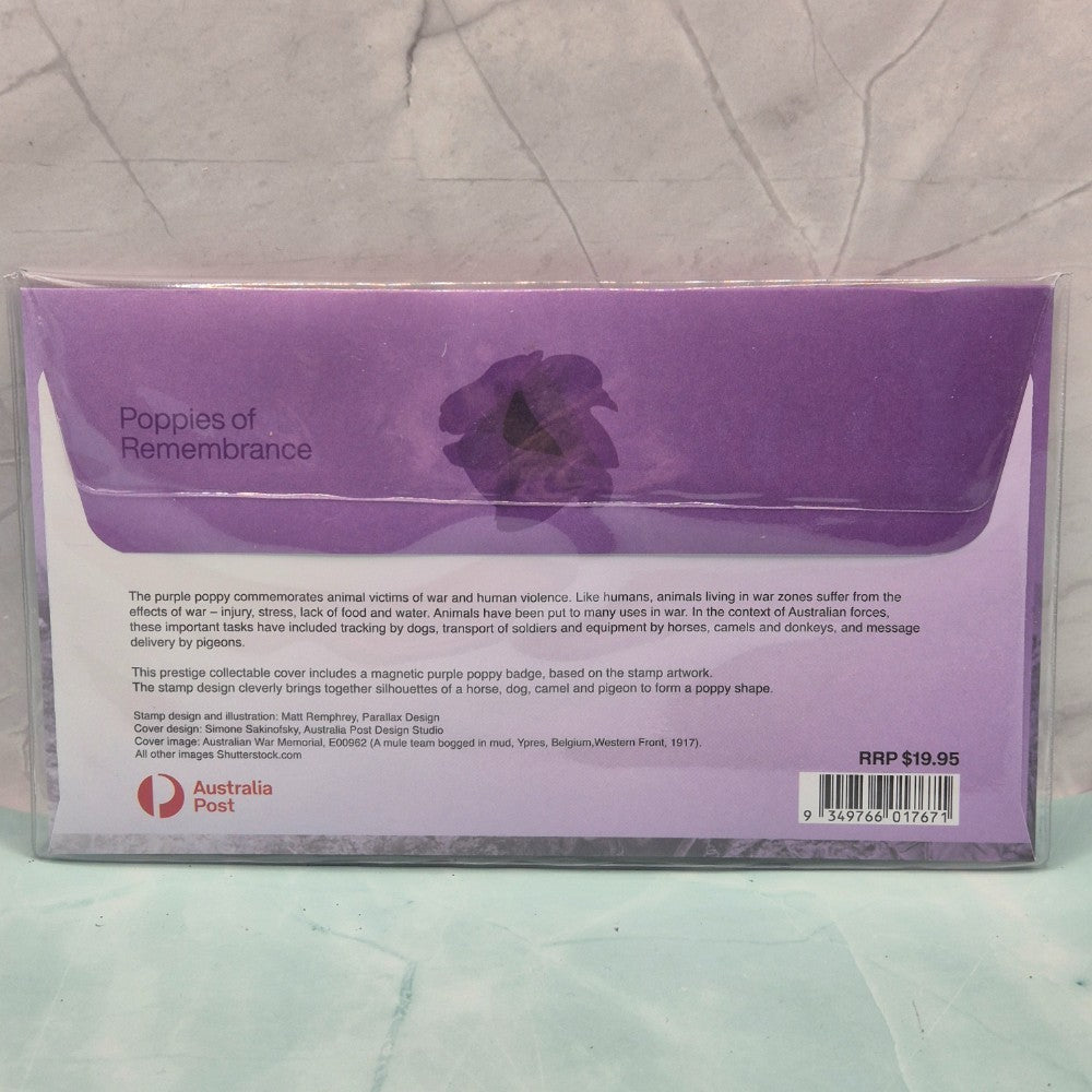 2023 Poppies of Remembrance 'For Animals in War' Magnetic Badge PMC