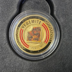2023 100 Years of Happy Little Vegemites Six Coin Proof Set reverse of coloured $1 coin close up