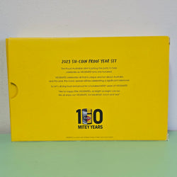2023 100 Years of Happy Little Vegemites Six Coin Proof Set with coloured $1 coin back outer box