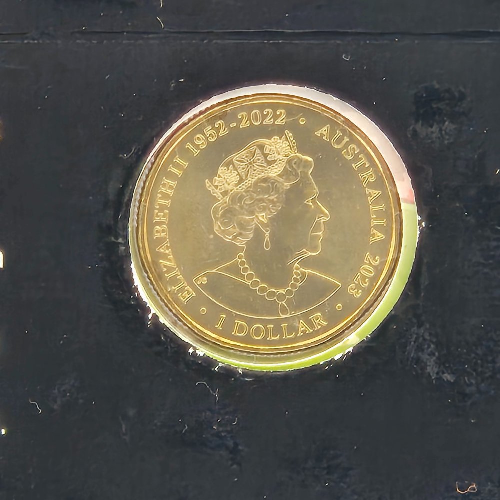 2023 $1 Celebrating South Australian Football - Port Adelaide and Adelaide Crows PNC with Numismatic Society of South Australia Overprints pair