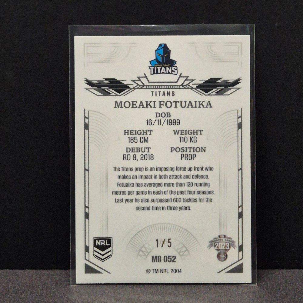 2023 NRL Elite - Diamond Mojo Black - MB052 - Moeaki Fotuaika #1/5