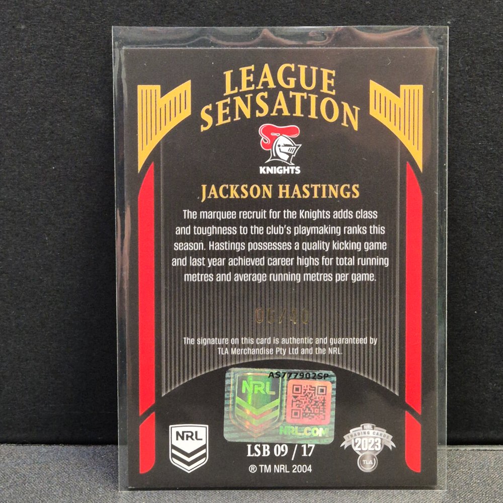 2023 NRL Traders Elite - League Sensations Black Signature - LSB09 - Jackson Hastings