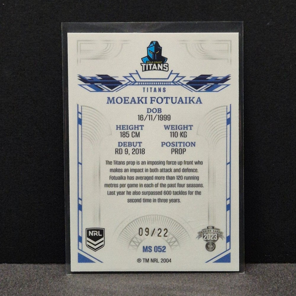 2023 NRL Elite - Mojo Sapphire - MS052 - Moeaki Fotuaika