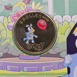 2024 $1 Bluey Impressions Limited Edition Three-Coin PNC with coloured, standard and privy mark $1 Bluey coins