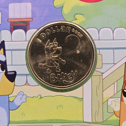 2024 $1 Bluey Impressions Limited Edition Three-Coin PNC with coloured, standard and privy mark $1 Bluey coins