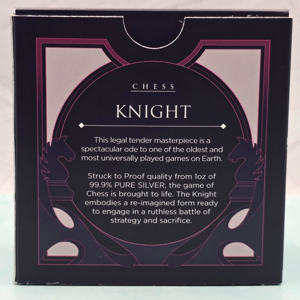 2024 $1 Chess Knight 1oz Silver Black Proof Coin