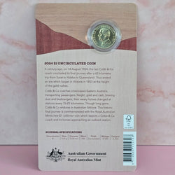 2024 $1 Cobb & Co. coin on a large Royal Australian Mint card with text and branding