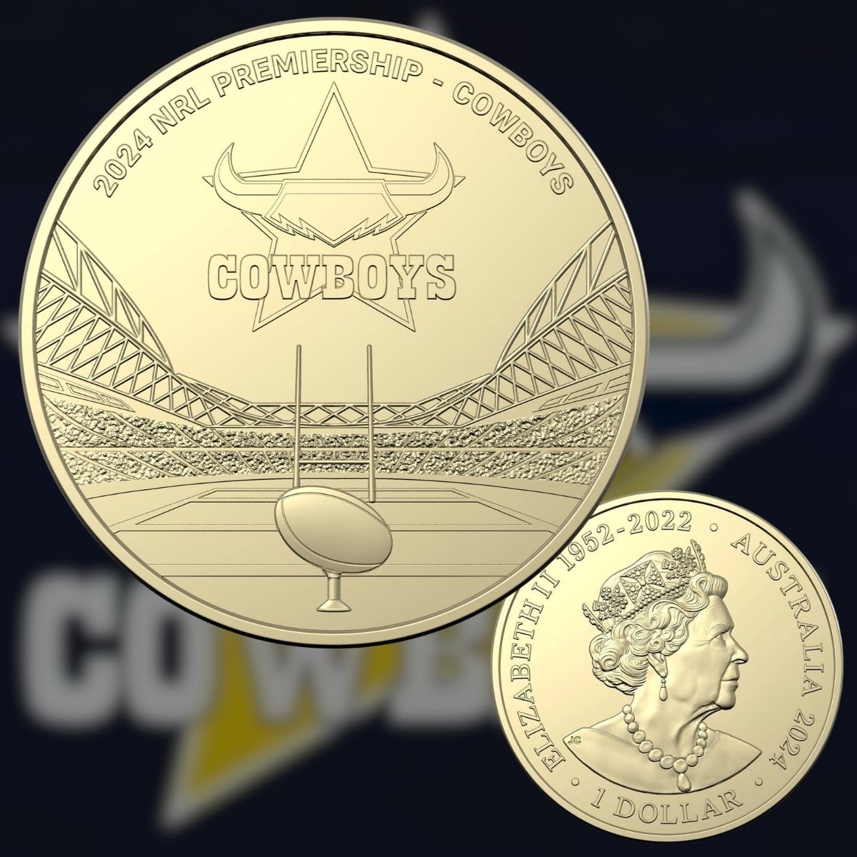 2024 $1 National Rugby League Team Carded Coin - North Queensland Cowboys.