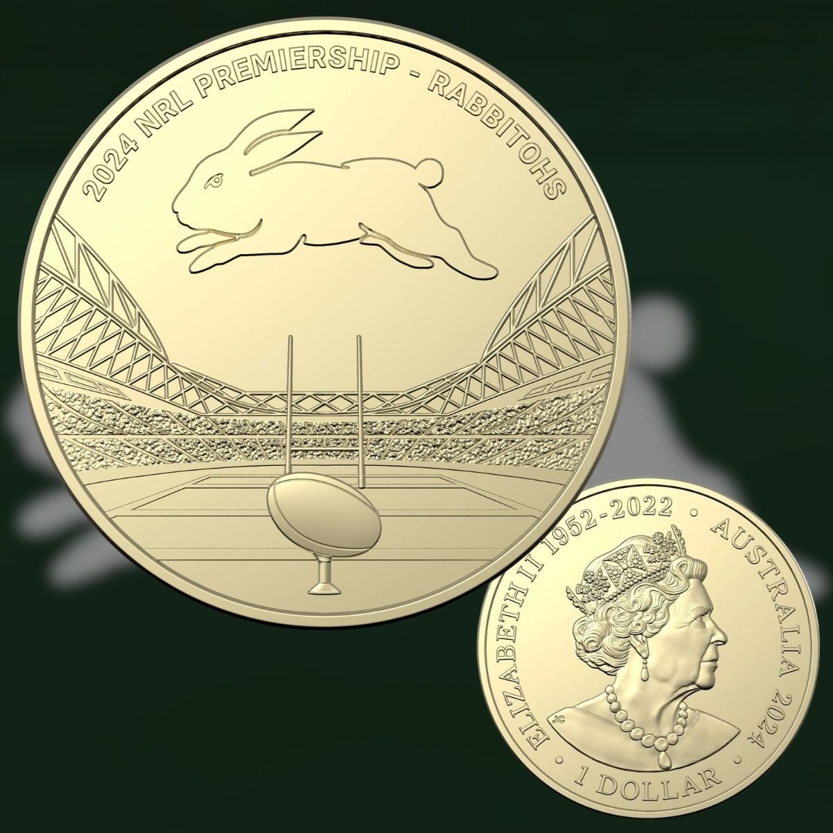 2024 $1 National Rugby League Team Carded Coin - South Sydney Rabbitohs.