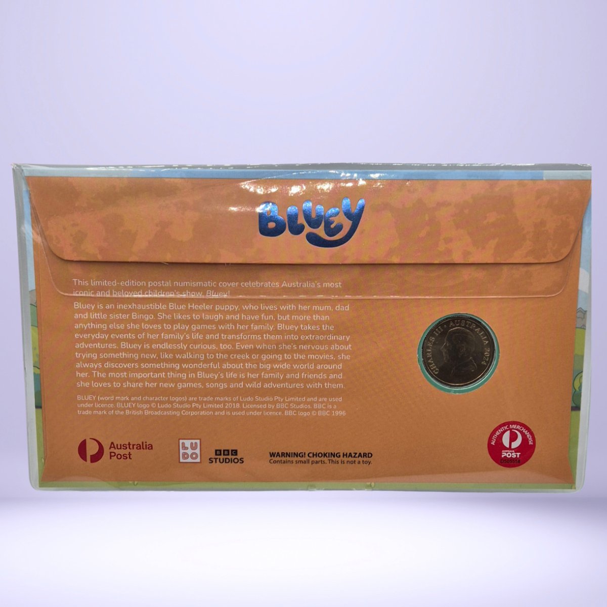 2024 $1 Impressions Bluey Coloured Single Coin PNC back cover and reverse