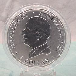 2024 1oz Brilliant Uncirculated Kangaroo by the Royal Australian Mint $ denomination Pure Silver obverse