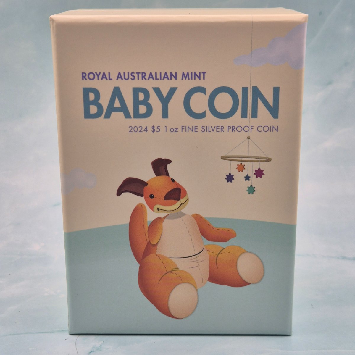 2024 Royal Australian Mint $5 Fine Silver Proof 1oz Coin - Toy Kangaroo Baby Coin outer packaging
